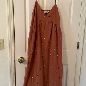 Universal Thread Floral Embroidered Maxi Dress - Rust